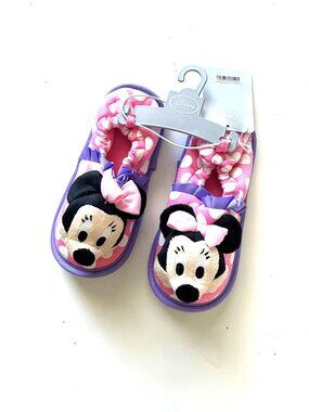 Disney Kids Minnie Mouse Happy Helpers Plush Slippers Pink